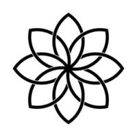 noir blanc fleur symbole isolé sur blanc Contexte vecteur