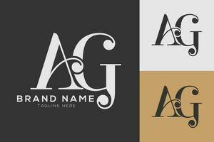 ag lettre combiné logo conception monogramme vecteur illustration