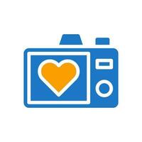 image l'amour icône solide bleu Orange style Valentin illustration symbole parfait. vecteur