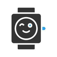 montre intelligente icône solide bleu noir Couleur sport symbole illustration. vecteur