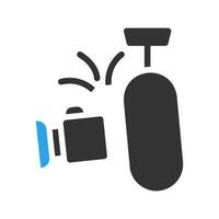boxe icône solide bleu noir Couleur sport symbole illustration. vecteur