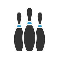 bowling icône solide bleu noir Couleur sport symbole illustration. vecteur