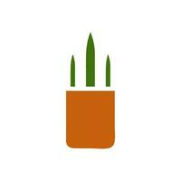 plante icône solide marron vert Couleur symbole illustration. vecteur