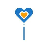 ballon l'amour icône solide bleu Orange style Valentin illustration symbole parfait. vecteur