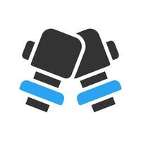 boxe icône solide bleu noir Couleur sport symbole illustration. vecteur