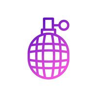 grenade icône pente violet rose Couleur militaire symbole parfait. vecteur