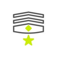 badge icône bichromie gris vibrant Couleur militaire symbole parfait. vecteur