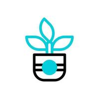 plante icône bichromie noir bleu Couleur symbole illustration. vecteur