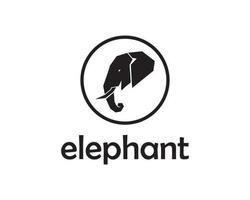 création de logo tête d'éléphant vecteur