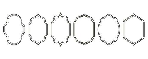 ramadhan fenêtre Cadre formes. vecteur contour islamique cambre et porte. musulman ornement étiqueter. conception éléments isolé sur blanc Contexte. traditionnel ancien symboles pour décoration