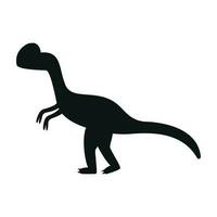 plat vecteur silhouette illustration de dilophosaure dinosaure