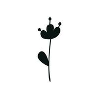 plat vecteur silhouette illustration de fleur