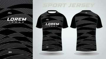 noir football Jersey ou Football Jersey modèle conception pour tenue de sport. Football T-shirt maquette vecteur