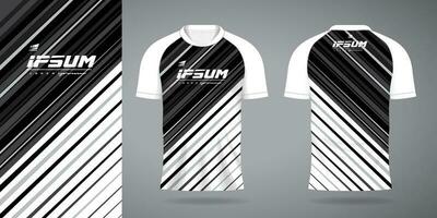 noir blanc Jersey sport uniforme chemise conception modèle vecteur