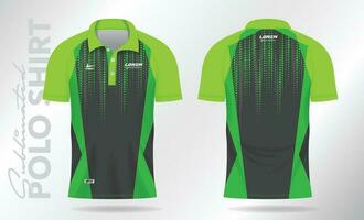 noir vert sublimation polo chemise maquette modèle conception pour badminton Jersey, tennis, football, Football ou sport uniforme vecteur