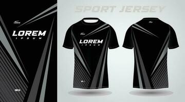 noir football Jersey ou Football Jersey modèle conception pour tenue de sport. Football T-shirt maquette vecteur