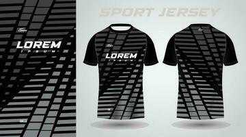 noir football Jersey ou Football Jersey modèle conception pour tenue de sport. Football T-shirt maquette vecteur