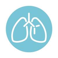 icône de style de bloc médical et de soins de santé du système respiratoire des poumons vecteur