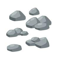 ensemble de des pierres. gris pavé. élément de la nature et montagnes. articles pour décoration et Contexte. plat dessin animé vecteur