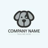 chien logo et icône animal vecteur illustration conception graphique