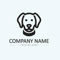 chien logo et icône animal vecteur illustration conception graphique