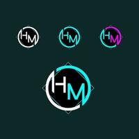 hum branché lettre logo conception avec cercle vecteur