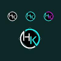 hk branché lettre logo conception avec cercle vecteur