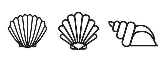 coquillages ensemble. collection de perle coquille logo icône conception. ensemble de silhouette coquille Icônes vecteur illustration.