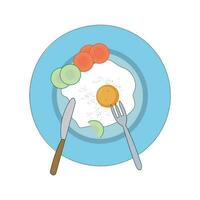 abstrait vecteur omelette assiette icône conception modèle
