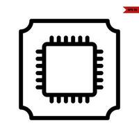 icône de ligne de processeur vecteur