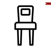 icône de ligne de chaise vecteur