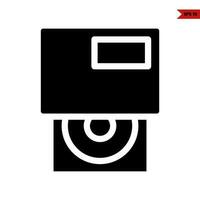 icône de glyphe de cassette vecteur