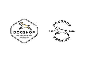 chien se soucier et animal de compagnie magasin logo conception. chien logo conception modèle. vecteur