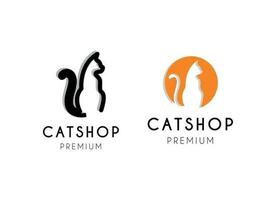 animal de compagnie magasin logo, chat logo conception modèle. animal de compagnie se soucier logo vecteur