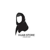 muslimah hijab logo modèle vecteur