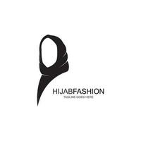 muslimah hijab logo modèle vecteur