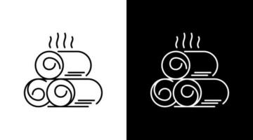 chaud serviette pliant contour icône conception noir et blanc vecteur