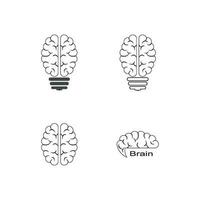 cerveau logo modèle vecteur