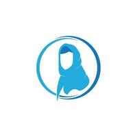 muslimah hijab logo modèle vecteur