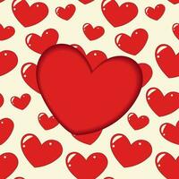 conception pour valentines journée salutation dans papercut style avec modèle de cœurs dans branché nuances. vecteur
