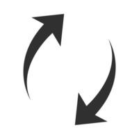 flèches icône forme pointeur recharger progrès silhouette style vecteur