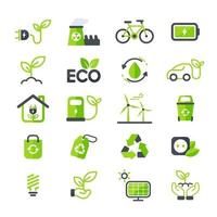 eco icon ecologie vecteur conception le concept de protection de l'environnement en utilisant l'énergie naturelle