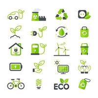 eco icon ecologie vecteur conception le concept de protection de l'environnement en utilisant l'énergie naturelle