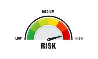 concept à haut risque sur l'illustration vectorielle de l'indicateur de vitesse icône de l'indicateur de vitesse vecteur d'élément de jauge infographique coloré