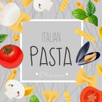 modèle réaliste de vecteur de conception de menu italien