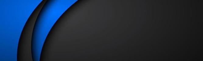bannière de vecteur d'onde noire et bleue abstraite avec un espace vide pour votre texte couche de superposition sombre papiers en-tête design d'entreprise moderne illustration vectorielle