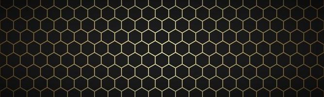 en-tête polygones géométriques abstrait noir et or bannière métallique simple illustration vectorielle vecteur