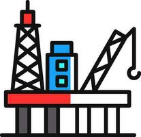 conception d'icône de vecteur de plate-forme pétrolière