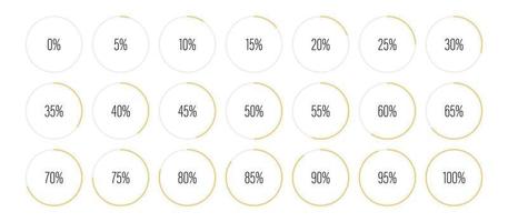 ensemble de diagrammes de pourcentage de cercle vecteur