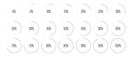 ensemble de diagrammes de pourcentage de cercle vecteur